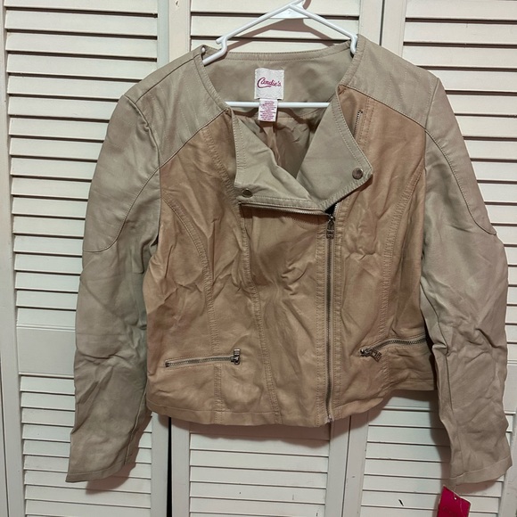 Beige leather jacket - Picture 1 of 3